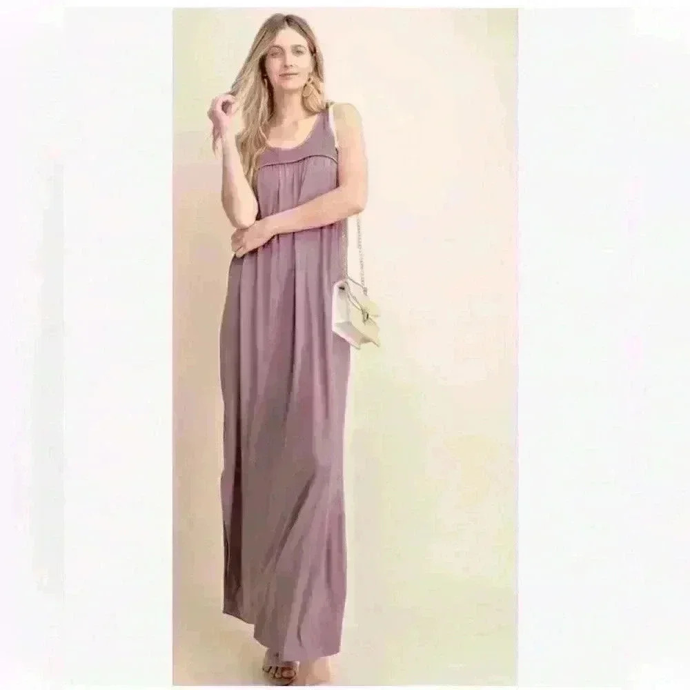 NWT Kori America Purple Lined Dress Size Small. Style# G5412RE